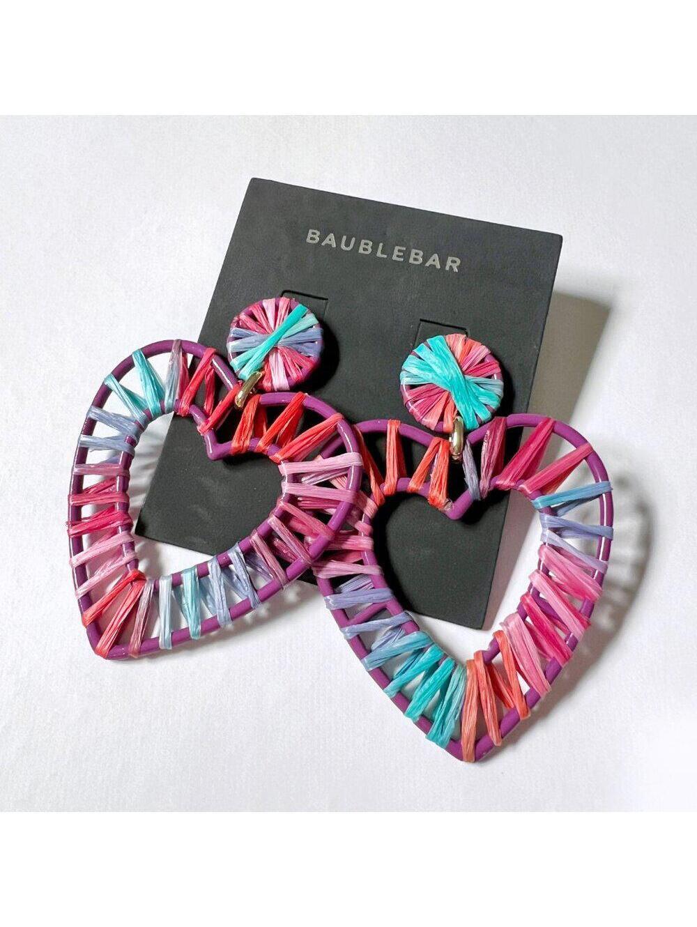 BaubleBar Raffia Heart Earrings